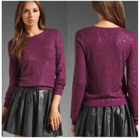 ASO Taylor Swift Alice + Olivia Cena Purple Rhinestone Sweater Eras Tour - Picture 3 of 13